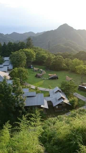 常陸太田市竜神ふるさと村 - 豊かな緑に囲まれた大きな滑り台のあるキャンプ場